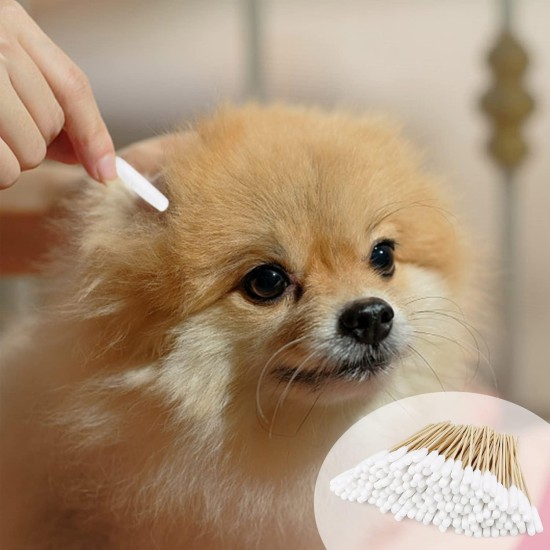 About 150 Pieces Dog Cotton Buds Ear Cleaners, 150 mm Long Cotton Buds for Dogs, Ear Cleaning Dog Pets, for Cleaning and Hygiene of Pet Ears About 150 Pieces Dog Cotton Buds Ear Cleaners, 150 mm Long Cotton Buds for Dogs, Ear Cleaning Dog Pets, for Cleaning and Hygiene of Pet Ears