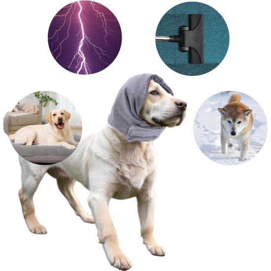 Adjustable Calming Headband for Dogs with Magic Bands, Calming Hood for Dogs Against Anxiety, Keeps them Warm, Ear Protection Purple Light M Adjustable Calming Headband for Dogs with Magic Bands, Calming Hood for Dogs Against Anxiety, Keeps them Warm, Ear Protection Purple Light M
