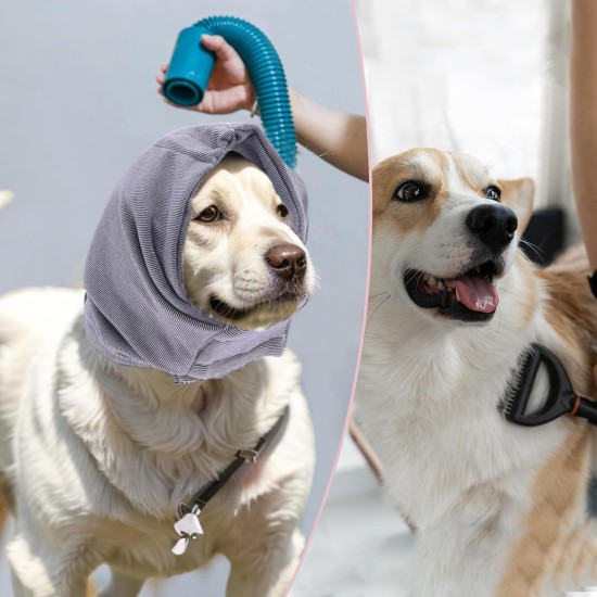 Adjustable Calming Headband for Dogs with Magic Bands, Calming Hood for Dogs Against Anxiety, Keeps them Warm, Ear Protection Purple Light M Adjustable Calming Headband for Dogs with Magic Bands, Calming Hood for Dogs Against Anxiety, Keeps them Warm, Ear Protection Purple Light M