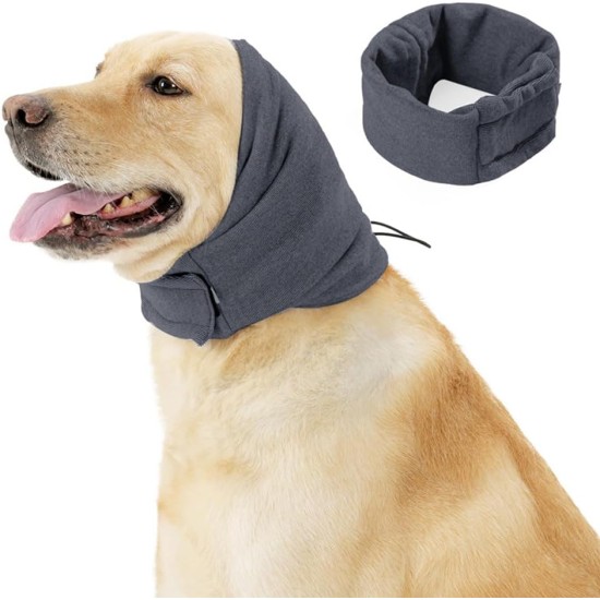 Adjustable Soothing Ear Protection for Dogs, Noise Protection for Cats, Neck Gaiter, Pet Ear Warmers, Quiet Dog Neck Warmer for Anxiety Relief, Dark Grey, M Adjustable Soothing Ear Protection for Dogs, Noise Protection for Cats, Neck Gaiter, Pet Ear Warmers, Quiet Dog Neck Warmer for Anxiety Relief, Dark Grey, M
