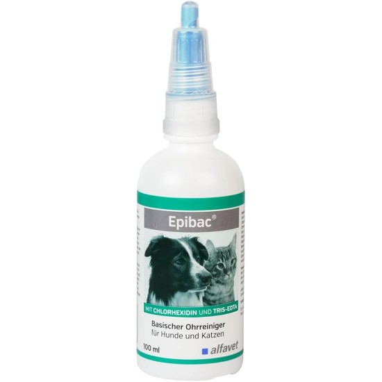 Alfavet Epibac Basic Very Mild Ear Cleaner for Dogs and Cats with Chlorhexidine and Tris-EDTA 100ml
