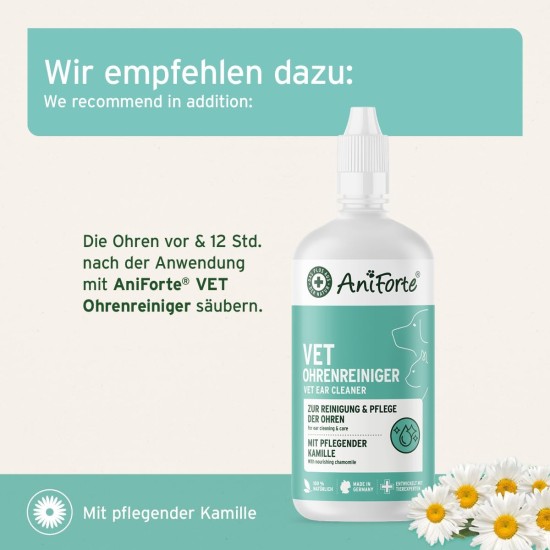 Aniforte Ohrmilbenöl 50 ml with Ear Mite Natural Product For Dogs, Cats and Other Pets Aniforte Ohrmilbenöl 50 ml with Ear Mite Natural Product For Dogs, Cats and Other Pets