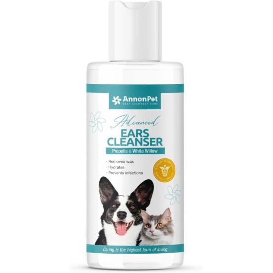 AnnonPet® Advanced Ear Cleanser - Ear Cleaning for Dogs and Cats | Veterinarian Recommended | Gentle Cleansing, Moisturising and Protection Against Mites and Irritation | Natural and Safe AnnonPet® Advanced Ear Cleanser - Ear Cleaning for Dogs and Cats | Veterinarian Recommended | Gentle Cleansing, Moisturising and Protection Against Mites and Irritation | Natural and Safe