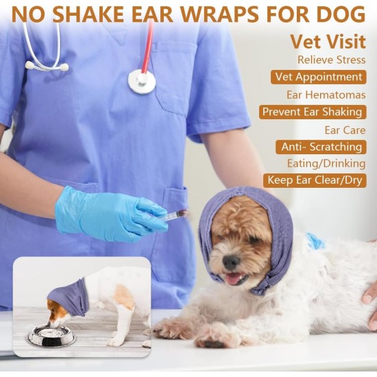 Aomig Earmuffs for Dogs, Dog Hat, Pet Dogs, Hearing Protection, Adjustable Ear Flap for Dogs with Stretch Bands, Dog Head Wrap, Neck Warmer, Dog Ear Protection, Hearing Protection for Dogs (Grey, S) Aomig Earmuffs for Dogs, Dog Hat, Pet Dogs, Hearing Protection, Adjustable Ear Flap for Dogs with Stretch Bands, Dog Head Wrap, Neck Warmer, Dog Ear Protection, Hearing Protection for Dogs (Grey, S)