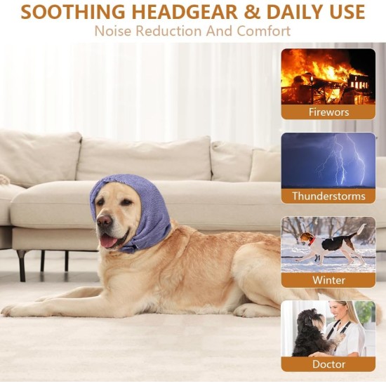 Aomig Earmuffs for Dogs, Dog Hat, Pet Dogs, Hearing Protection, Adjustable Ear Flap for Dogs with Stretch Bands, Dog Head Wrap, Neck Warmer, Dog Ear Protection, Hearing Protection for Dogs (Grey, S) Aomig Earmuffs for Dogs, Dog Hat, Pet Dogs, Hearing Protection, Adjustable Ear Flap for Dogs with Stretch Bands, Dog Head Wrap, Neck Warmer, Dog Ear Protection, Hearing Protection for Dogs (Grey, S)