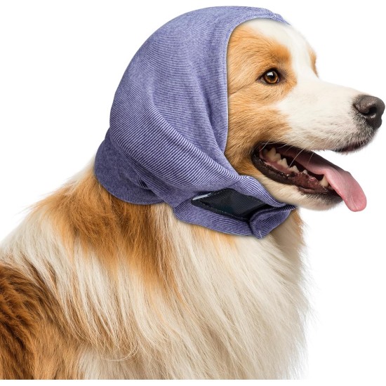 Aomig Earmuffs for Dogs, Dog Hat, Pet Dogs, Hearing Protection, Adjustable Ear Flap for Dogs with Stretch Bands, Dog Head Wrap, Neck Warmer, Dog Ear Protection, Hearing Protection for Dogs (Grey, S) Aomig Earmuffs for Dogs, Dog Hat, Pet Dogs, Hearing Protection, Adjustable Ear Flap for Dogs with Stretch Bands, Dog Head Wrap, Neck Warmer, Dog Ear Protection, Hearing Protection for Dogs (Grey, S)