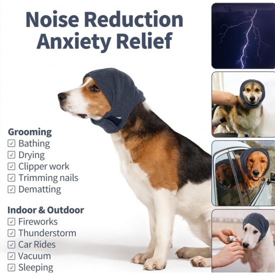 BWOOOWE Ear Protection for Dogs, Soothing Earmuffs for Dogs, Dog Scarf for Neck, Earmuffs, Forces for Anxiety Relief and Calming (Pessimistic, L) BWOOOWE Ear Protection for Dogs, Soothing Earmuffs for Dogs, Dog Scarf for Neck, Earmuffs, Forces for Anxiety Relief and Calming (Pessimistic, L)