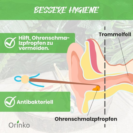 Bamboo Ear Cleaner - Sustainable Oriculi Set (6 Pieces) for Gentle & Environmentally Friendly Ear Cleaning Bamboo Ear Cleaner - Sustainable Oriculi Set (6 Pieces) for Gentle & Environmentally Friendly Ear Cleaning