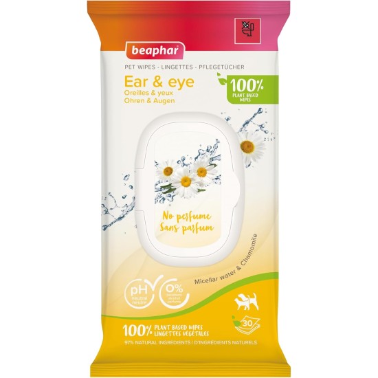 Beaphar 30 x Ears & Eyes Wipes for Dogs and Cats Beaphar 30 x Ears & Eyes Wipes for Dogs and Cats