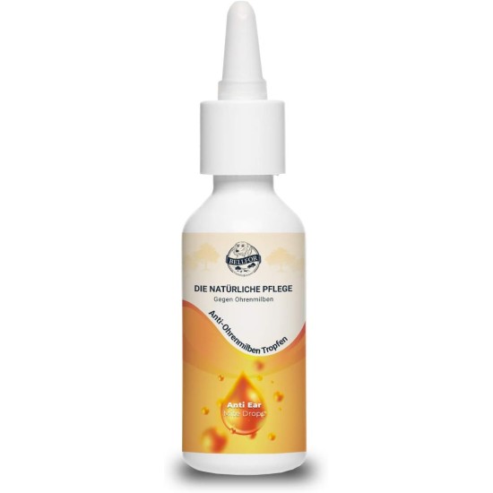Bellfor Ear Mite Drops for Dogs - 50 ml - With Sage Oil, Castor Oil & Tea Tree Oil - Natural Care Against Ear Mites, Gentle & Effective for Infestations Bellfor Ear Mite Drops for Dogs - 50 ml - With Sage Oil, Castor Oil & Tea Tree Oil - Natural Care Against Ear Mites, Gentle & Effective for Infestations