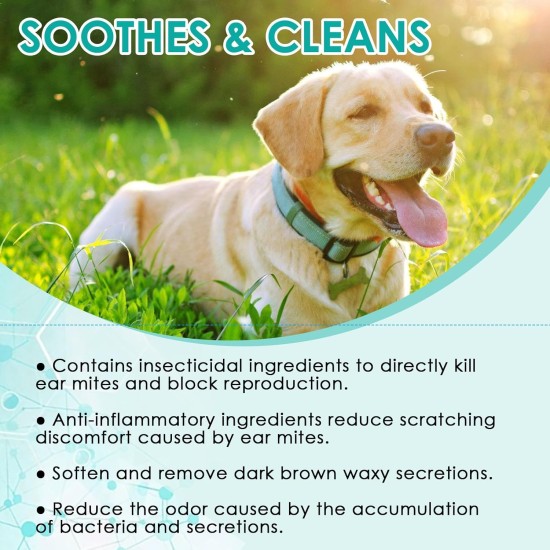 Bodiiwuliu 22 ml Pet Ear Mite Cleaning Solution, Pet Ear Mite Cleaning and Protection 2-in-1, Ear Cleaner, Against Bad Odours, Itching, Restores Hearing Comfort for Pets Bodiiwuliu 22 ml Pet Ear Mite Cleaning Solution, Pet Ear Mite Cleaning and Protection 2-in-1, Ear Cleaner, Against Bad Odours, Itching, Restores Hearing Comfort for Pets
