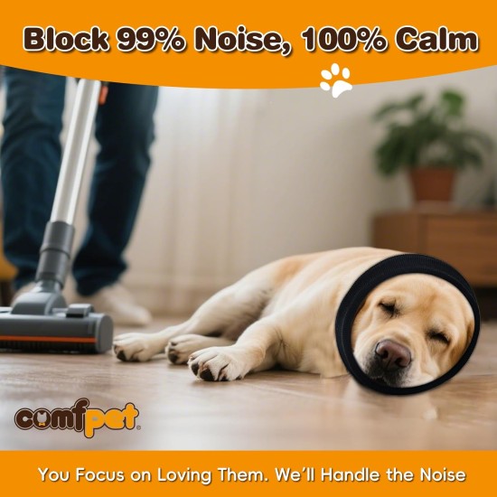 COMFPET Happy Hoodie for Dogs & Cats, Noise & Hearing Protection, Soothing Earmuffs, Ear & Wind Protection, Reduces Fear of Fireworks, Ideal for the Time After Surgery, M (Black) COMFPET Happy Hoodie for Dogs & Cats, Noise & Hearing Protection, Soothing Earmuffs, Ear & Wind Protection, Reduces Fear of Fireworks, Ideal for the Time After Surgery, M (Black)