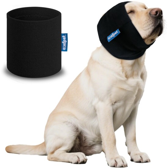 COMFPET Happy Hoodie for Dogs & Cats, Noise & Hearing Protection, Soothing Earmuffs, Ear & Wind Protection, Reduces Fear of Fireworks, Ideal for the Time After Surgery, M (Black) COMFPET Happy Hoodie for Dogs & Cats, Noise & Hearing Protection, Soothing Earmuffs, Ear & Wind Protection, Reduces Fear of Fireworks, Ideal for the Time After Surgery, M (Black)