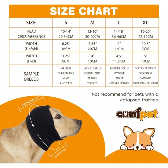 COMFPET Happy Hoodie for Dogs & Cats, Noise & Hearing Protection, Soothing Earmuffs, Ear & Wind Protection, Reduces Fear of Fireworks, Ideal for the Time After Surgery, S (Black) COMFPET Happy Hoodie for Dogs & Cats, Noise & Hearing Protection, Soothing Earmuffs, Ear & Wind Protection, Reduces Fear of Fireworks, Ideal for the Time After Surgery, S (Black)