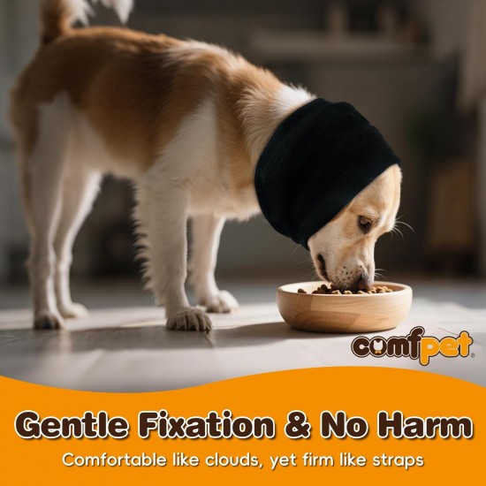 COMFPET Happy Hoodie for Dogs & Cats, Noise & Hearing Protection, Soothing Earmuffs, Ear & Wind Protection, Reduces Fear of Fireworks, Ideal for the Time After Surgery, S (Black) COMFPET Happy Hoodie for Dogs & Cats, Noise & Hearing Protection, Soothing Earmuffs, Ear & Wind Protection, Reduces Fear of Fireworks, Ideal for the Time After Surgery, S (Black)