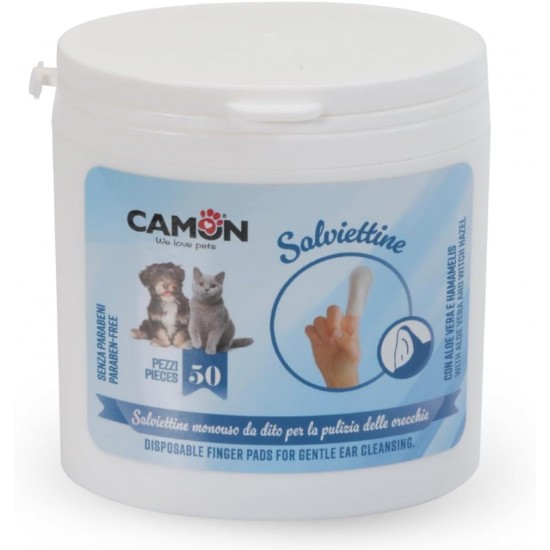 Camon Disposable Ear Cleaning Pads for Dogs and Cats with Aloe Vera and Witch Hazel Pack of 50 Camon Disposable Ear Cleaning Pads for Dogs and Cats with Aloe Vera and Witch Hazel Pack of 50