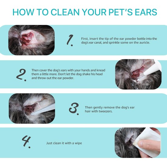 Canker Powder for Dog Ears, Dog Ear Cleaner, Dog Ear Powder for Hair Removal, Fast Acting Ear Powder, Prevention of Ear Infections in Dogs, Treats Ear Odour 30 g (1 Piece) Canker Powder for Dog Ears, Dog Ear Cleaner, Dog Ear Powder for Hair Removal, Fast Acting Ear Powder, Prevention of Ear Infections in Dogs, Treats Ear Odour 30 g (1 Piece)