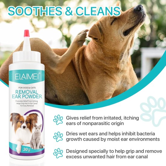 Canker Powder for Dog Ears, Dog Ear Cleaner, Dog Ear Powder for Hair Removal, Fast Acting Ear Powder, Prevention of Ear Infections in Dogs, Treats Ear Odour 30 g (1 Piece) Canker Powder for Dog Ears, Dog Ear Cleaner, Dog Ear Powder for Hair Removal, Fast Acting Ear Powder, Prevention of Ear Infections in Dogs, Treats Ear Odour 30 g (1 Piece)