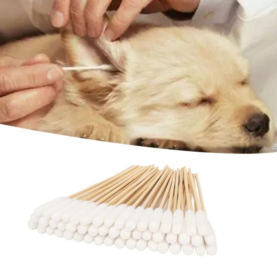 Cotton Buds 100 Pieces Cotton Buds for Dogs Cats Dog Ears Bamboo Professional Dirt Removal Bamboo Sticks for Cleaning Dog Ears Cotton Buds 100 Pieces Cotton Buds for Dogs Cats Dog Ears Bamboo Professional Dirt Removal Bamboo Sticks for Cleaning Dog Ears