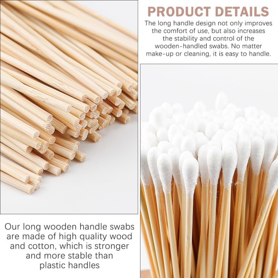 Cotton Buds Wooden Cotton Pack of 100 Dog Cotton Buds Applicator Dog Cotton Buds Ear Cleaner Long Wooden Handles Cotton Buds for Pets Dogs Cats 15 cm Cotton Buds Wooden Cotton Pack of 100 Dog Cotton Buds Applicator Dog Cotton Buds Ear Cleaner Long Wooden Handles Cotton Buds for Pets Dogs Cats 15 cm