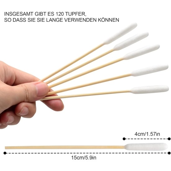 DASHUAIGE Pack of 120 Ear Cleaning for Dogs Wood Pets Ear Cleaner Ear Cleaning Sticks Pet Long Cotton Buds Dog Cotton Buds for Pets, Cats, Dogs, 15 cm DASHUAIGE Pack of 120 Ear Cleaning for Dogs Wood Pets Ear Cleaner Ear Cleaning Sticks Pet Long Cotton Buds Dog Cotton Buds for Pets, Cats, Dogs, 15 cm