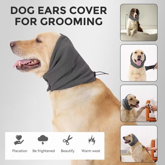 Dark Grey Earmuffs for Dogs, Stretchy, Flexible Ear Protection, Dog, Self-Adhesive Tape, Adjustable Dog Ear Protection, Warm Earmuffs Dog, for Pet Anxiety Relief (S) Dark Grey Earmuffs for Dogs, Stretchy, Flexible Ear Protection, Dog, Self-Adhesive Tape, Adjustable Dog Ear Protection, Warm Earmuffs Dog, for Pet Anxiety Relief (S)