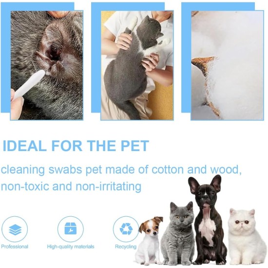 Dog Cotton Buds Long, Pack of 50 Pet Ear Cleaners Long, Ear Cleaning Sticks Pet with Wide Head - for Pets Dogs, Cats (15 cm), High-Quality Cotton Dog Cotton Buds Long, Pack of 50 Pet Ear Cleaners Long, Ear Cleaning Sticks Pet with Wide Head - for Pets Dogs, Cats (15 cm), High-Quality Cotton