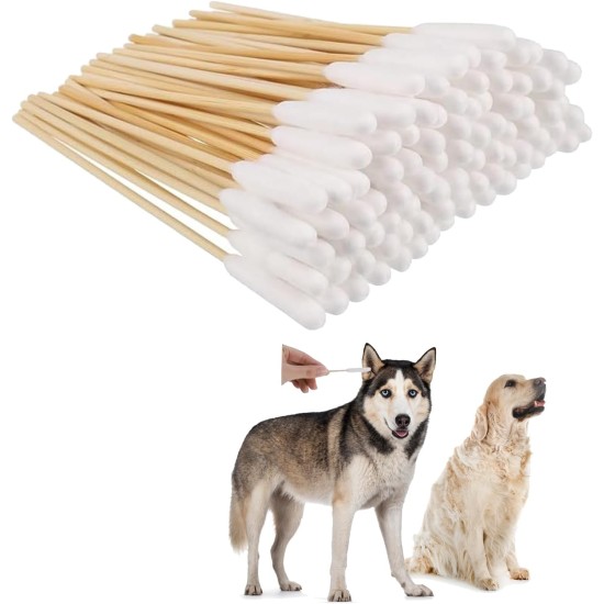 Dog Cotton Buds, Pack of 50 Pet Ear Cleaners Long, Dog Ear Cleaning Sticks, Wooden Ear Cleaning for Pets, Dogs, Ear Cleaning Sticks for Pets, Dogs, Cats, 12 cm Dog Cotton Buds, Pack of 50 Pet Ear Cleaners Long, Dog Ear Cleaning Sticks, Wooden Ear Cleaning for Pets, Dogs, Ear Cleaning Sticks for Pets, Dogs, Cats, 12 cm