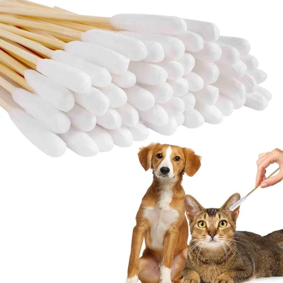 Dog Cotton Buds, Pack of 50 Pet Ear Cleaners Long, Dog Ear Cleaning Sticks, Wooden Ear Cleaning for Pets, Dogs, Ear Cleaning Sticks for Pets, Dogs, Cats, 12 cm Dog Cotton Buds, Pack of 50 Pet Ear Cleaners Long, Dog Ear Cleaning Sticks, Wooden Ear Cleaning for Pets, Dogs, Ear Cleaning Sticks for Pets, Dogs, Cats, 12 cm
