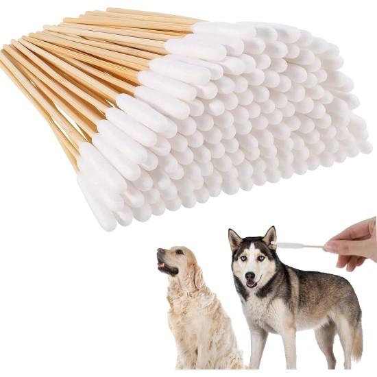 Dog Cotton Buds, Pack of 50 Pet Ear Cleaners Long, Dog Ear Cleaning Sticks, Wooden Ear Cleaning for Pets, Dogs, Ear Cleaning Sticks for Pets, Dogs, Cats, 12 cm Dog Cotton Buds, Pack of 50 Pet Ear Cleaners Long, Dog Ear Cleaning Sticks, Wooden Ear Cleaning for Pets, Dogs, Ear Cleaning Sticks for Pets, Dogs, Cats, 12 cm