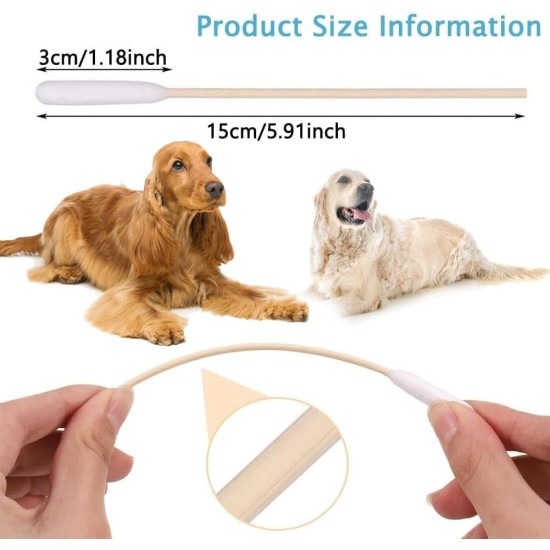 Dog Cotton Buds, Pack of 50 Pet Ear Cleaners Long, Dog Ear Cleaning Sticks, Wooden Ear Cleaning for Pets, Dogs, Ear Cleaning Sticks for Pets, Dogs, Cats, 12 cm Dog Cotton Buds, Pack of 50 Pet Ear Cleaners Long, Dog Ear Cleaning Sticks, Wooden Ear Cleaning for Pets, Dogs, Ear Cleaning Sticks for Pets, Dogs, Cats, 12 cm