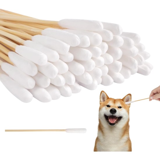 Dog Cotton Buds, Pack of 50 Pet Ear Cleaners, Long, Ear Cleaning Sticks, Pet with Wide Head - for Pets, Dogs, Cats (15 cm) Dog Cotton Buds, Pack of 50 Pet Ear Cleaners, Long, Ear Cleaning Sticks, Pet with Wide Head - for Pets, Dogs, Cats (15 cm)