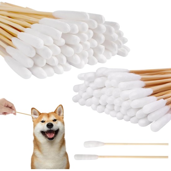 Dog Cotton Buds, Pack of 50 Pet Ear Cleaners, Long, Ear Cleaning Sticks, Pet with Wide Head - for Pets, Dogs, Cats (15 cm) Dog Cotton Buds, Pack of 50 Pet Ear Cleaners, Long, Ear Cleaning Sticks, Pet with Wide Head - for Pets, Dogs, Cats (15 cm)