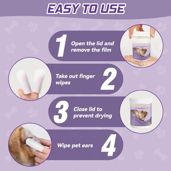 Dog Ear Cleaner, Finger Wipes, Ear Care, Dog Ear Wipes Reduce Earwax Collection, Ear Wipes for Dogs, Soothing Odor, Dog Supplies, Ear Cleaner Wipes, Remove Dog Ear Cleaner, Finger Wipes, Ear Care, Dog Ear Wipes Reduce Earwax Collection, Ear Wipes for Dogs, Soothing Odor, Dog Supplies, Ear Cleaner Wipes, Remove