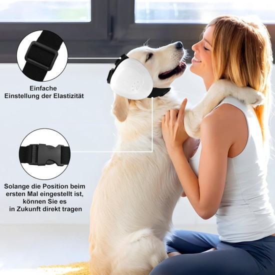 Dog Ear Muffs for Hearing Protection, 29 dB NRR Dog Ear Muffs for Noise Protection, Noise Cancelling Headphones, White Dog Ear Muffs for Hearing Protection, 29 dB NRR Dog Ear Muffs for Noise Protection, Noise Cancelling Headphones, White