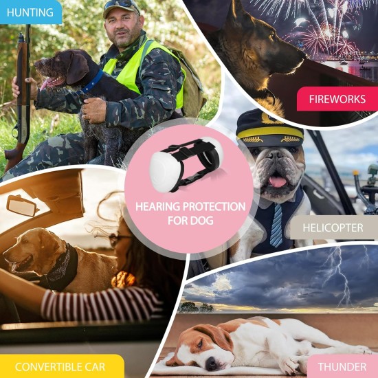 Dog Ear Muffs for Hearing Protection, 29 dB NRR Dog Ear Muffs for Noise Protection, Noise Cancelling Headphones, White Dog Ear Muffs for Hearing Protection, 29 dB NRR Dog Ear Muffs for Noise Protection, Noise Cancelling Headphones, White