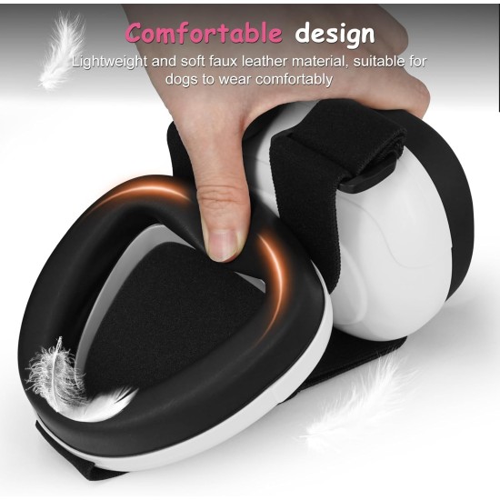 Dog Ear Muffs for Hearing Protection, 29 dB NRR Dog Ear Muffs for Noise Protection, Noise Cancelling Headphones, White Dog Ear Muffs for Hearing Protection, 29 dB NRR Dog Ear Muffs for Noise Protection, Noise Cancelling Headphones, White