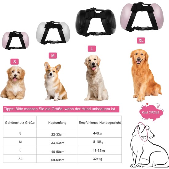 Dog Ear Muffs for Hearing Protection, 29 dB NRR Dog Ear Muffs for Noise Protection, Noise Cancelling Headphones, White Dog Ear Muffs for Hearing Protection, 29 dB NRR Dog Ear Muffs for Noise Protection, Noise Cancelling Headphones, White
