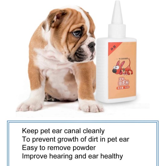 Dog Ear Powder, Otic Cleanser for Dogs, Pet Ear Powder, Keep Pets' Ear Canal Clean and Safe, Easy to Use for Dogs for Plucking Hair Dog Ear Powder, Otic Cleanser for Dogs, Pet Ear Powder, Keep Pets' Ear Canal Clean and Safe, Easy to Use for Dogs for Plucking Hair