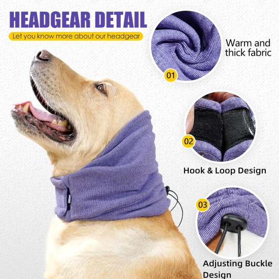 Dog Ear Protectors for Anxiety Relief, Adjustable Dog Hood for Grooming and Bathing, Drying, Noise Protection, Hearing Protection for Cats and Dogs, Size L, Grey) Dog Ear Protectors for Anxiety Relief, Adjustable Dog Hood for Grooming and Bathing, Drying, Noise Protection, Hearing Protection for Cats and Dogs, Size L, Grey)