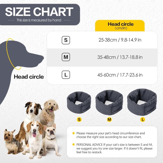 Dog Ear Protectors for Anxiety Relief, Adjustable Dog Hood for Grooming and Bathing, Drying, Noise Protection, Hearing Protection for Cats and Dogs, Size L, Grey) Dog Ear Protectors for Anxiety Relief, Adjustable Dog Hood for Grooming and Bathing, Drying, Noise Protection, Hearing Protection for Cats and Dogs, Size L, Grey)