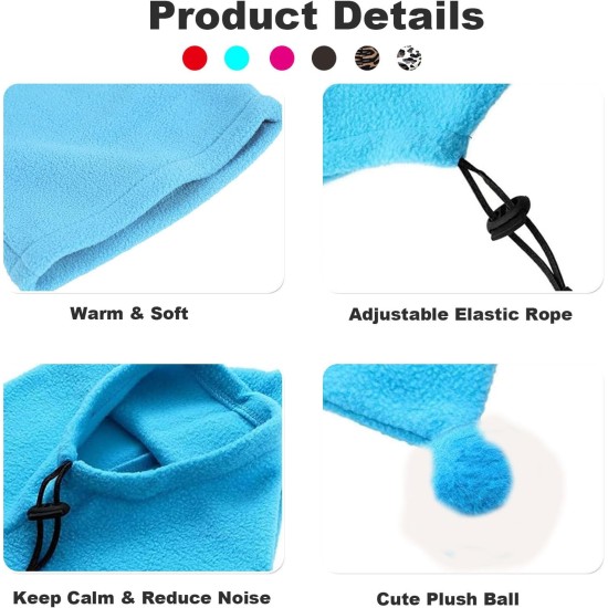 Dog Hat, Soft Warm Fleece Soothing Dog Ears Windproof Quiet Ears for Medium Large Dogs, Hot Pink, XXL Dog Hat, Soft Warm Fleece Soothing Dog Ears Windproof Quiet Ears for Medium Large Dogs, Hot Pink, XXL
