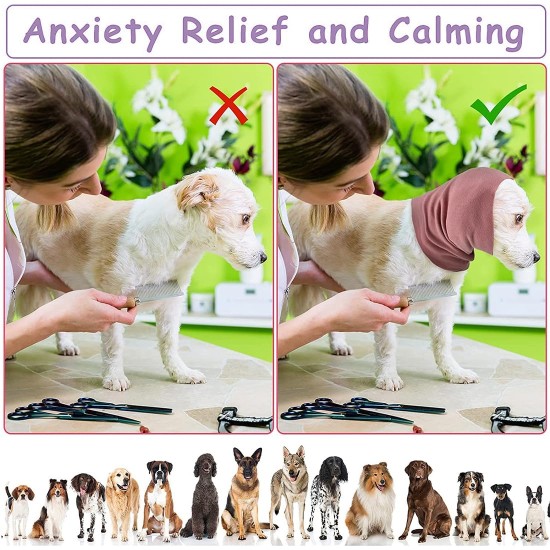 Dog Neck Warmer and Ears, Pack of 2 Soothing Earmuffs, Happy Hoodie for Dogs & Cats Dog Neck Warmer and Ears, Pack of 2 Soothing Earmuffs, Happy Hoodie for Dogs & Cats