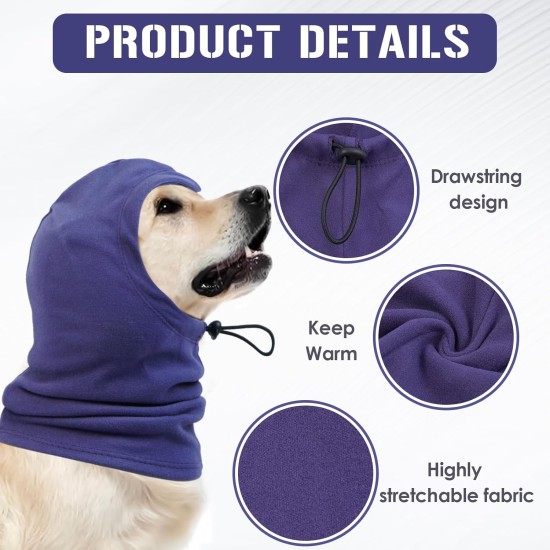 Dog Tube Scarf for Neck and Ear Warmers for Dogs, Earmuffs, Anxiety Relief and Soothing Dog Ears, Warm Winter Pet Tube Scarf, Reduces Noise, Purple, L Dog Tube Scarf for Neck and Ear Warmers for Dogs, Earmuffs, Anxiety Relief and Soothing Dog Ears, Warm Winter Pet Tube Scarf, Reduces Noise, Purple, L