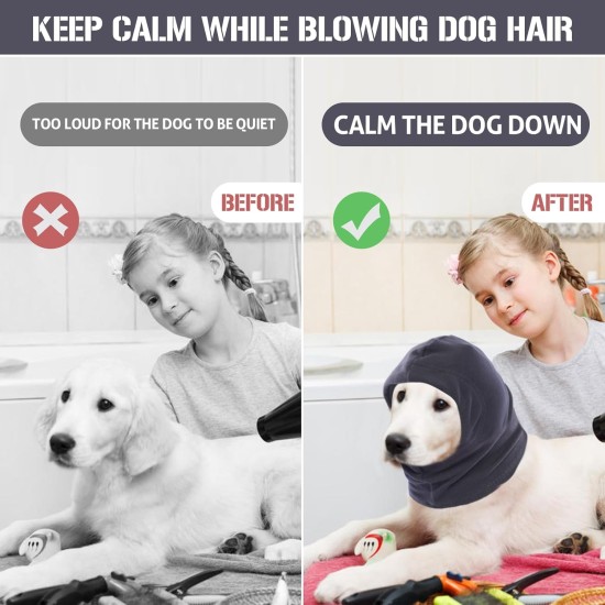 Dog Tube Scarf for Neck and Ear Warmers for Dogs, Earmuffs, Anxiety Relief and Soothing Dog Ears, Warm Winter Pet Tube Scarf, Reduces Noise, Purple, L Dog Tube Scarf for Neck and Ear Warmers for Dogs, Earmuffs, Anxiety Relief and Soothing Dog Ears, Warm Winter Pet Tube Scarf, Reduces Noise, Purple, L