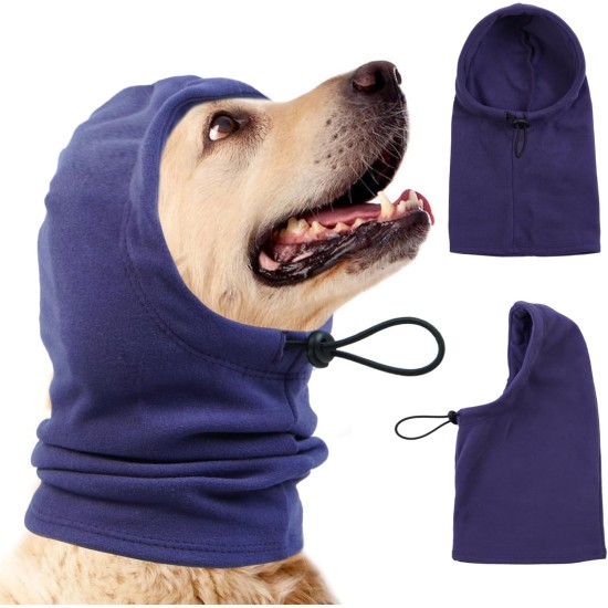Dog Tube Scarf for Neck and Ear Warmers for Dogs, Earmuffs, Anxiety Relief and Soothing Dog Ears, Warm Winter Pet Tube Scarf, Reduces Noise, Purple, L