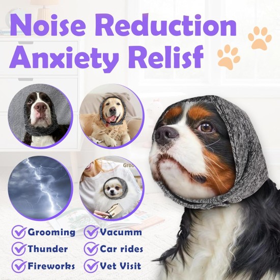 EASY JOY Adjustable Dog Ear Muffs Noise Protection, Small Dog Earmuffs for Comfort Small Dog Earmuffs, Earmuffs for Pets, Dog Neck and Ears Warmer, Dog Hoodie, Anti Anxiety Snood EASY JOY Adjustable Dog Ear Muffs Noise Protection, Small Dog Earmuffs for Comfort Small Dog Earmuffs, Earmuffs for Pets, Dog Neck and Ears Warmer, Dog Hoodie, Anti Anxiety Snood