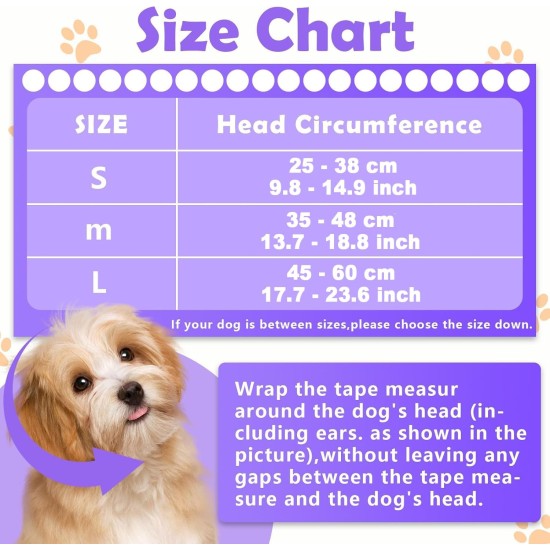 EASY JOY Adjustable Earmuffs Dog, Adjustable Earmuffs for Pets, Earmuffs for Dogs, Dog Soothing Headwear, Grey M EASY JOY Adjustable Earmuffs Dog, Adjustable Earmuffs for Pets, Earmuffs for Dogs, Dog Soothing Headwear, Grey M