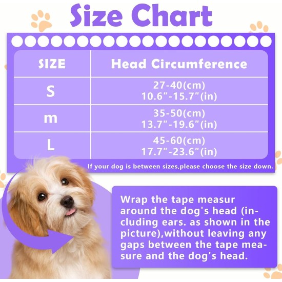 EASY JOY Adjustable Earmuffs Dog, Adjustable Earmuffs for Pets, Earmuffs for Dogs, Dog Soothing Headwear, Grey M EASY JOY Adjustable Earmuffs Dog, Adjustable Earmuffs for Pets, Earmuffs for Dogs, Dog Soothing Headwear, Grey M