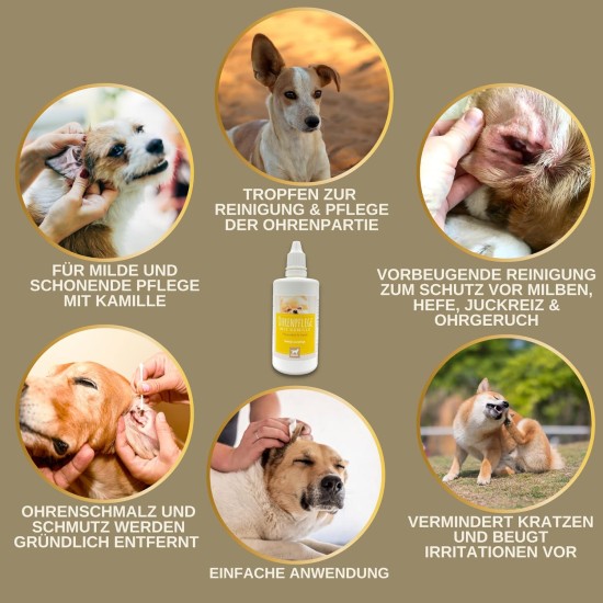 EMMA Ear Cleaner Dog & Eye Drops Dog - Ear Drops for Dogs - First Aid Set Dogs - Ear Cleaning Against Itching & Protection - Ear Care Ear Cleaner Tear Stains Dog Remove 2 x 100 ml EMMA Ear Cleaner Dog & Eye Drops Dog - Ear Drops for Dogs - First Aid Set Dogs - Ear Cleaning Against Itching & Protection - Ear Care Ear Cleaner Tear Stains Dog Remove 2 x 100 ml